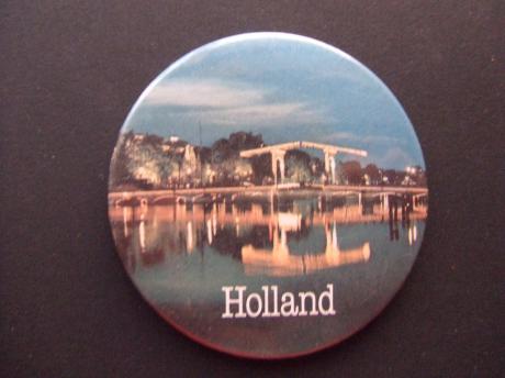 Holland souvenir oude ophaalbrug weerspiegeling